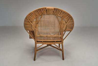 Kay Fisker Rattan Canton Chair by Kay Fisker for Robert Wengler Denmark ca 1960s