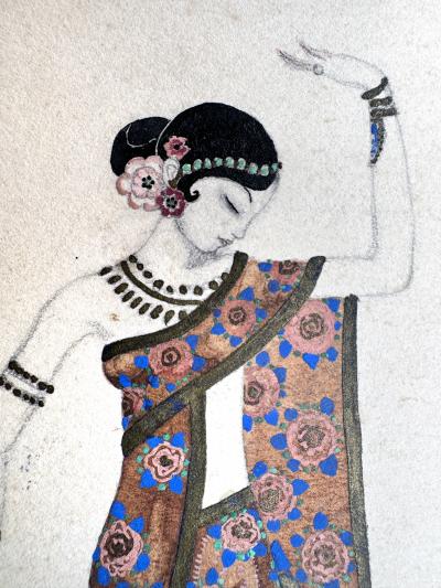 Kay Nielsen Hindu Dancer Costume design Illustration for Aladdin