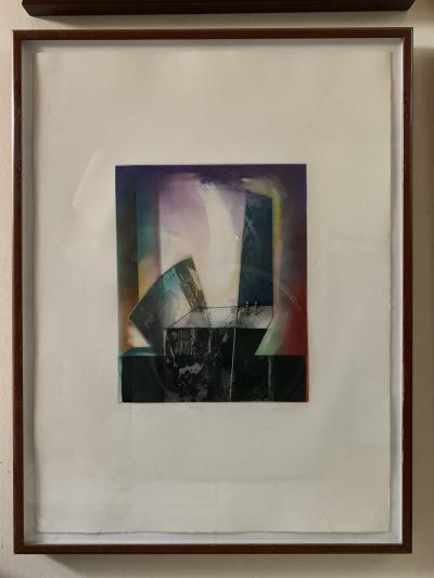 Kazuko Watanabe Set of 4 Signed Abstract Intaglio Prints by Kazuko Watanabe Framed