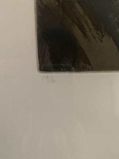 Kazuko Watanabe Set of 4 Signed Abstract Intaglio Prints by Kazuko Watanabe Framed