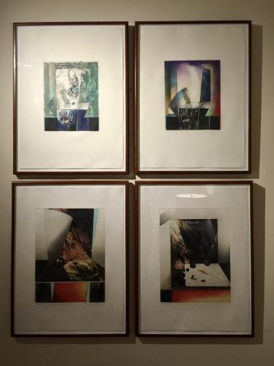 Kazuko Watanabe Set of 4 Signed Abstract Intaglio Prints by Kazuko Watanabe Framed