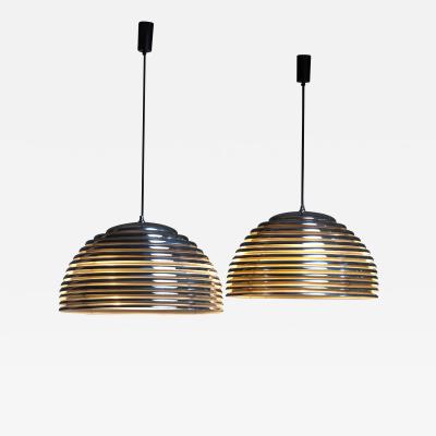 Kazuo Motozawa Pair of Large chrome Saturno lamps by Kazuo Motozawa