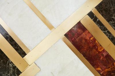 Kelly Wearstler Custom Kelly Wearstler Marble and Brass Geometric Screen from Viceroy Miami