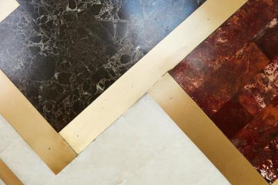 Kelly Wearstler Custom Kelly Wearstler Marble and Brass Geometric Screen from Viceroy Miami