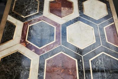 Kelly Wearstler Custom Kelly Wearstler Marble and Brass Geometric Screen from Viceroy Miami