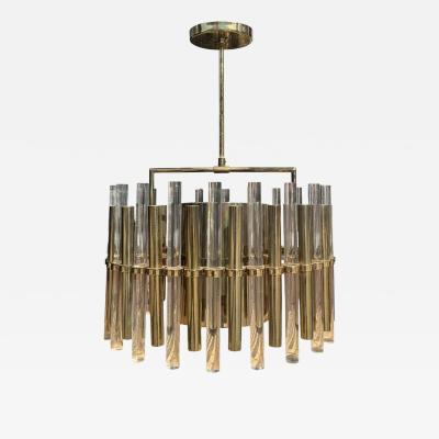 Kelly Wearstler Kelly Wearstler Mid Century Modern Lucite Brass Pendant Chandelier