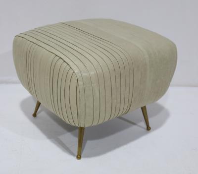 Kelly Wearstler Kelly Wearstler Souffle Ottoman in Rushed Leather