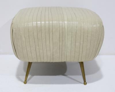 Kelly Wearstler Kelly Wearstler Souffle Ottoman in Rushed Leather