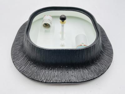 Kelly Wearstler Kelly Wearstler Utopia Round Flush Mount Light Aged Iron Fractured Glass