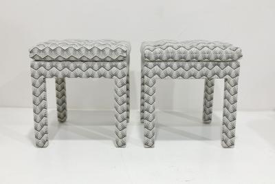 Kelly Wearstler Pair of Pillow Top Ottomans in Kelly Wearstler Fabric