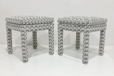 Kelly Wearstler Pair of Pillow Top Ottomans in Kelly Wearstler Fabric