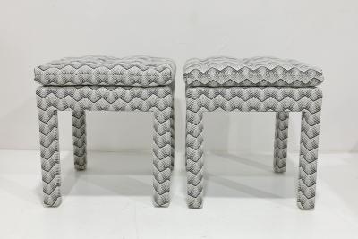 Kelly Wearstler Pair of Pillow Top Ottomans in Kelly Wearstler Fabric
