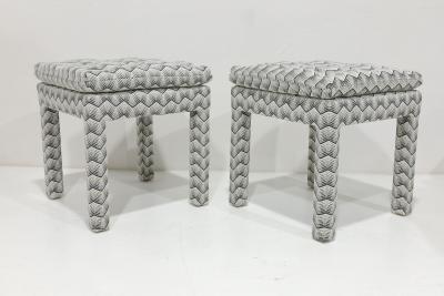 Kelly Wearstler Pair of Pillow Top Ottomans in Kelly Wearstler Fabric