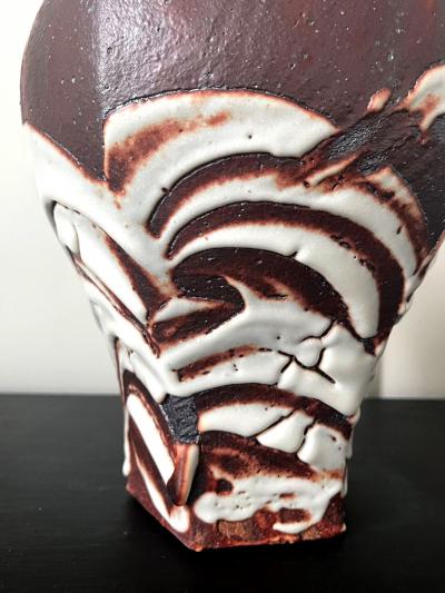 Ken Matsuzaki Japanese Studio Ceramic Vase by Ken Matsuzaki with Original Tomobako