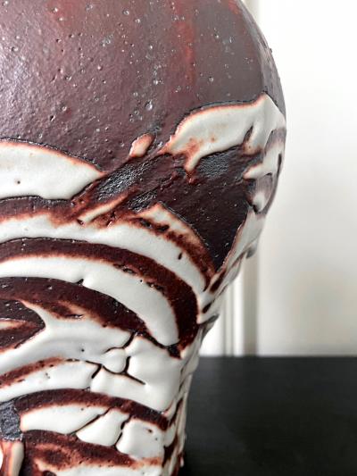 Ken Matsuzaki Japanese Studio Ceramic Vase by Ken Matsuzaki with Original Tomobako