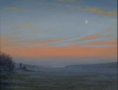 Ken Salaz Moonrise Over the Hudson