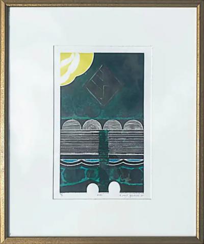 Kenji Yoshida Kenji Yoshida Oribe Woodblock Print 3 30 Signed 1968
