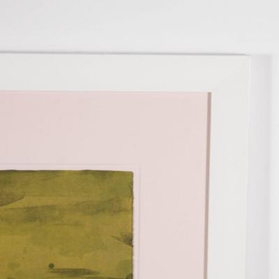 Kenjilo Nanao Mid Century Abstract Expressionist Monoprint Yellow Composition by Kenjilo Nanao