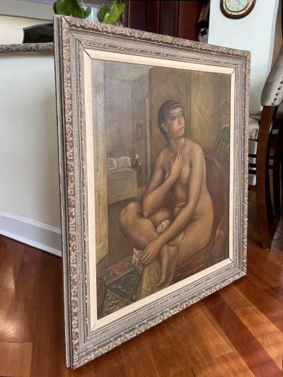 Kenneth Hayes Miller he Coral Necklace Figure Composition Nude fantasizing in a chair 