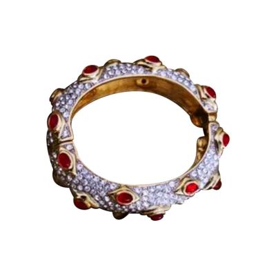 Kenneth Jay Lane Kenneth Lane Gold Bracelet with Red Stones