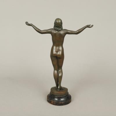 Kenneth Strobl early 20th c NUDE FIGURE WITH OUTSTRETCHED ARMS