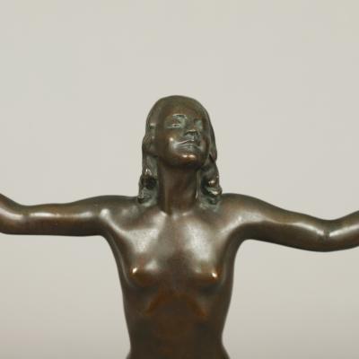Kenneth Strobl early 20th c NUDE FIGURE WITH OUTSTRETCHED ARMS