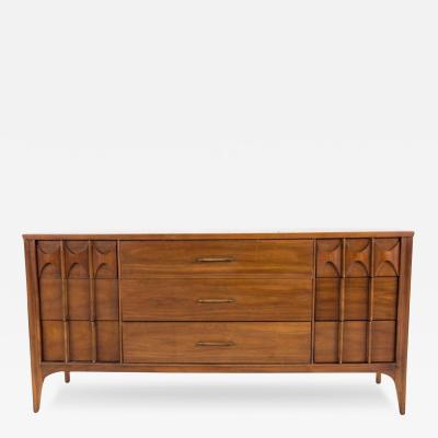 Kent Coffey 1960s Kent Coffey Perspecta Walnut Rosewood Sculptural Long Dresser Mirror