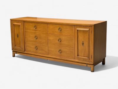 Kent Coffey Kent Coffey American Modern Walnut Brass Dresser USA 1960s