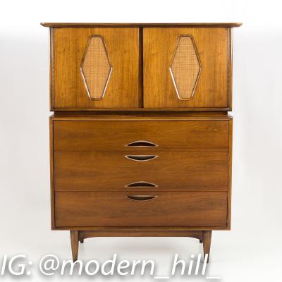 Kent Coffey Kent Coffey Greenbrier Mid Century Walnut 5 Drawer Highboy Dresser