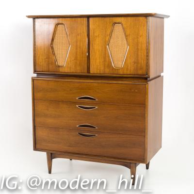 Kent Coffey Kent Coffey Greenbrier Mid Century Walnut 5 Drawer Highboy Dresser