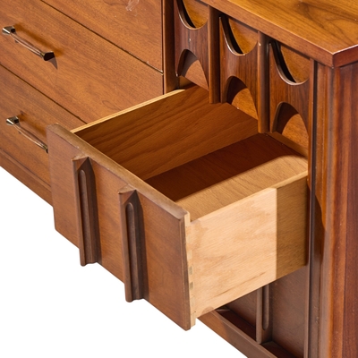 Kent Coffey Kent Coffey Perspecta Mid Century Walnut and Rosewood 9 Drawer Dresser