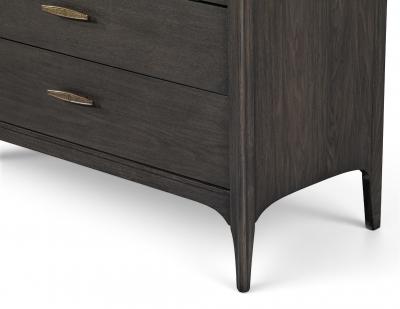 Kent Coffey Mid Century Modern Tall Chest Cabinet in Smoked Graphite Finish by Kent Coffey