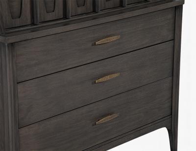 Kent Coffey Mid Century Modern Tall Chest Cabinet in Smoked Graphite Finish by Kent Coffey