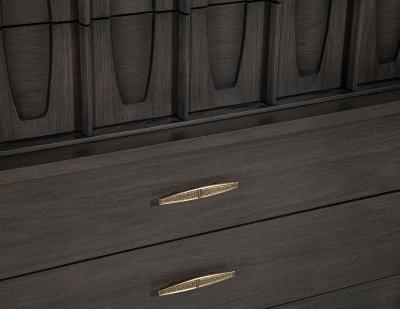 Kent Coffey Mid Century Modern Tall Chest Cabinet in Smoked Graphite Finish by Kent Coffey