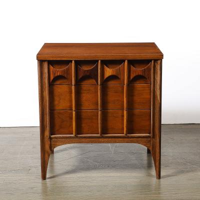 Kent Coffey Pair of Mid Century Perspecta Nightstands W Sculptural Front by Kent Coffey