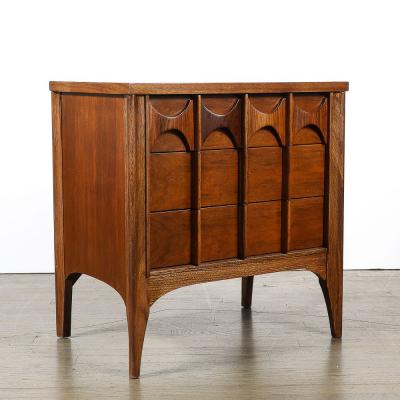 Kent Coffey Pair of Mid Century Perspecta Nightstands W Sculptural Front by Kent Coffey