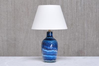 Kent Eriksson Kent Eriksson Table Lamp in Gradient Blue Glaze Designhuset Sweden 1970s