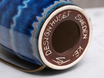 Kent Eriksson Kent Eriksson Table Lamp in Gradient Blue Glaze Designhuset Sweden 1970s