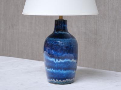 Kent Eriksson Kent Eriksson Table Lamp in Gradient Blue Glaze Designhuset Sweden 1970s