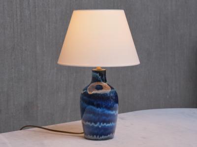 Kent Eriksson Kent Eriksson Table Lamp in Gradient Blue Glaze Designhuset Sweden 1970s