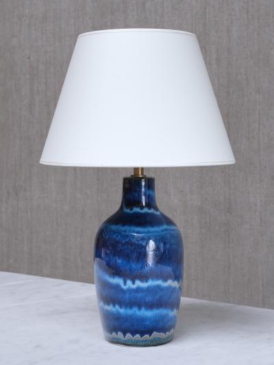 Kent Eriksson Kent Eriksson Table Lamp in Gradient Blue Glaze Designhuset Sweden 1970s