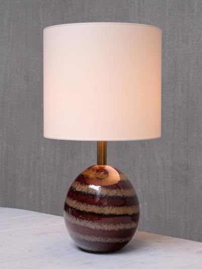 Kent Eriksson Pair of Kent Eriksson Glazed Ceramic Oval Table Lamps Designhuset Sweden 1970s