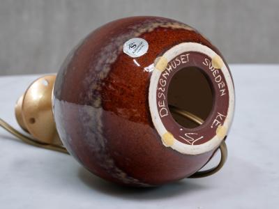 Kent Eriksson Pair of Kent Eriksson Glazed Ceramic Oval Table Lamps Designhuset Sweden 1970s