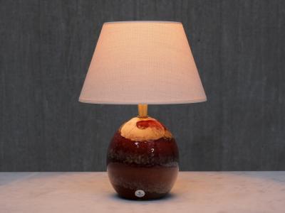 Kent Eriksson Pair of Kent Eriksson Glazed Ceramic Oval Table Lamps Designhuset Sweden 1970s