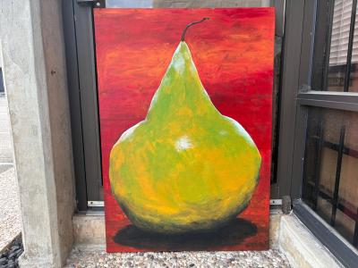 Kermit Eisenhut Oil On Canvas Of A Large Pear By Kermit Eisenhut
