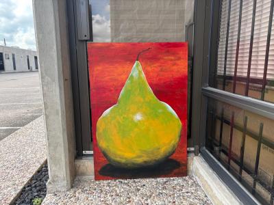 Kermit Eisenhut Oil On Canvas Of A Large Pear By Kermit Eisenhut