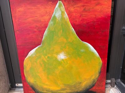 Kermit Eisenhut Oil On Canvas Of A Large Pear By Kermit Eisenhut