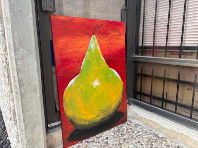 Kermit Eisenhut Oil On Canvas Of A Large Pear By Kermit Eisenhut