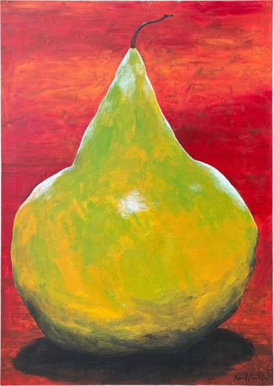 Kermit Eisenhut Oil On Canvas Of A Large Pear By Kermit Eisenhut