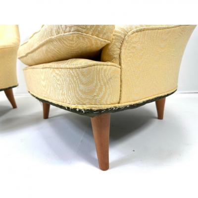 Kerstin H rlin Holmquist 1950s Pair of Kerstin Horlin Holmquist Lilla Eva Lounge Chairs